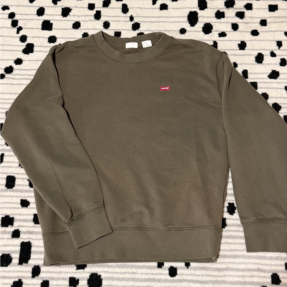 Levi’s Women’s Small Olive Green Crewneck Sweatshirt Red Tab Logo